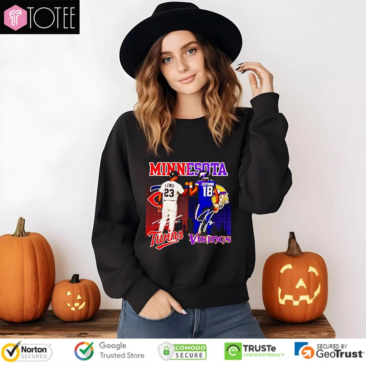 Minnesota Sports Teams Twins And Vikings Lewis And Jefferson Signatures T-shirt