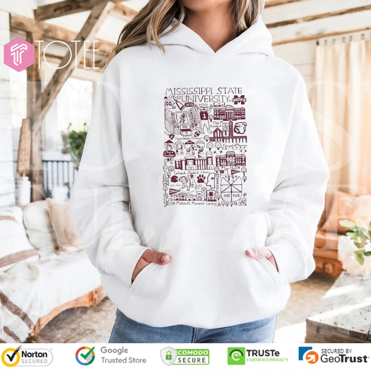 Mississippi State University Bulldogs Art Illustration T-shirt