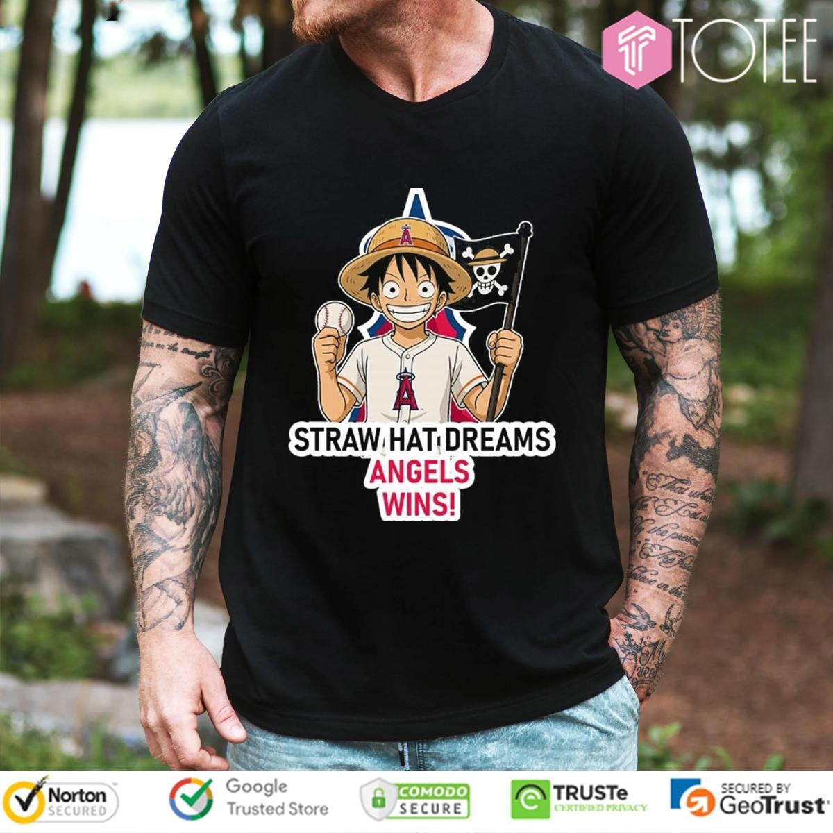 Monkey D. Luffy Straw Hat Dreams Los Angeles Angels Wins T-shirt