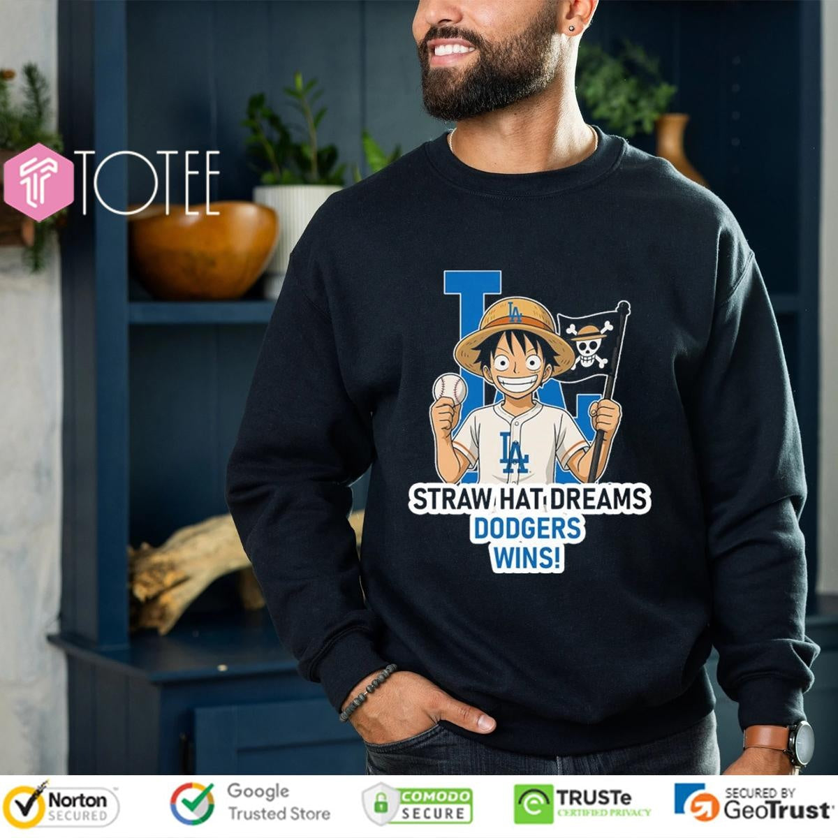 Monkey D. Luffy Straw Hat Dreams Los Angeles Dodgers Wins T-shirt