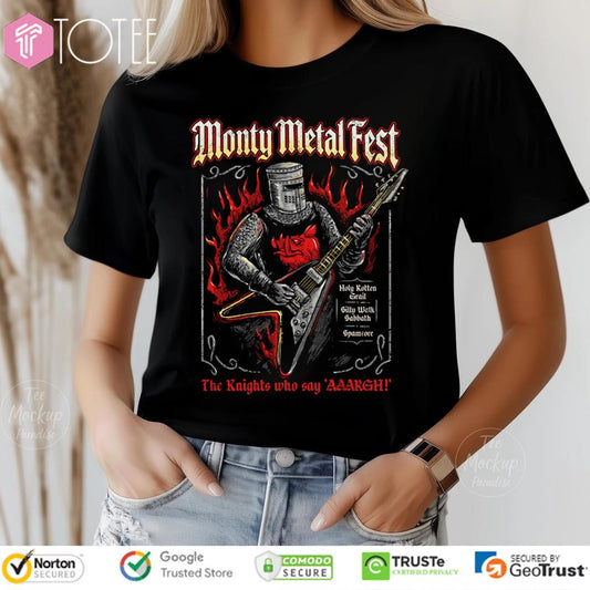 Monty Metal Fest The Knights Who Say Aaargh T-shirt