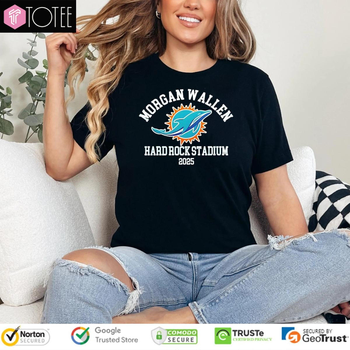 Morgan Wallen Hard Rock Stadium 2025 Miami Dolphins Logo T-shirt
