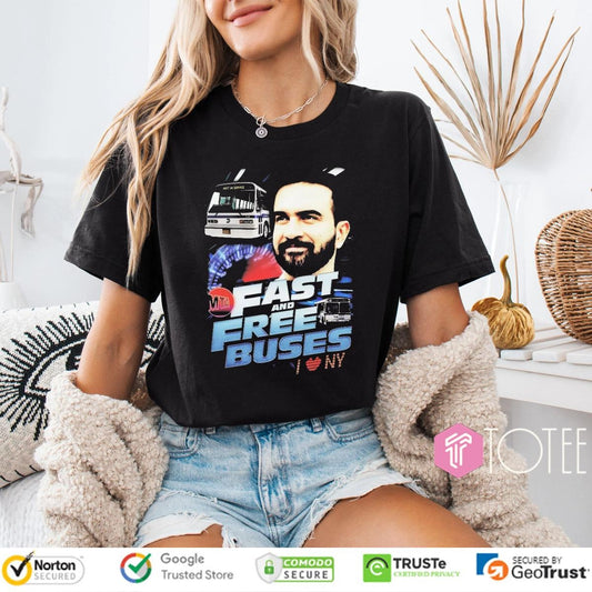 Mtabus Fast And Free Buses I Love Ny T-shirt
