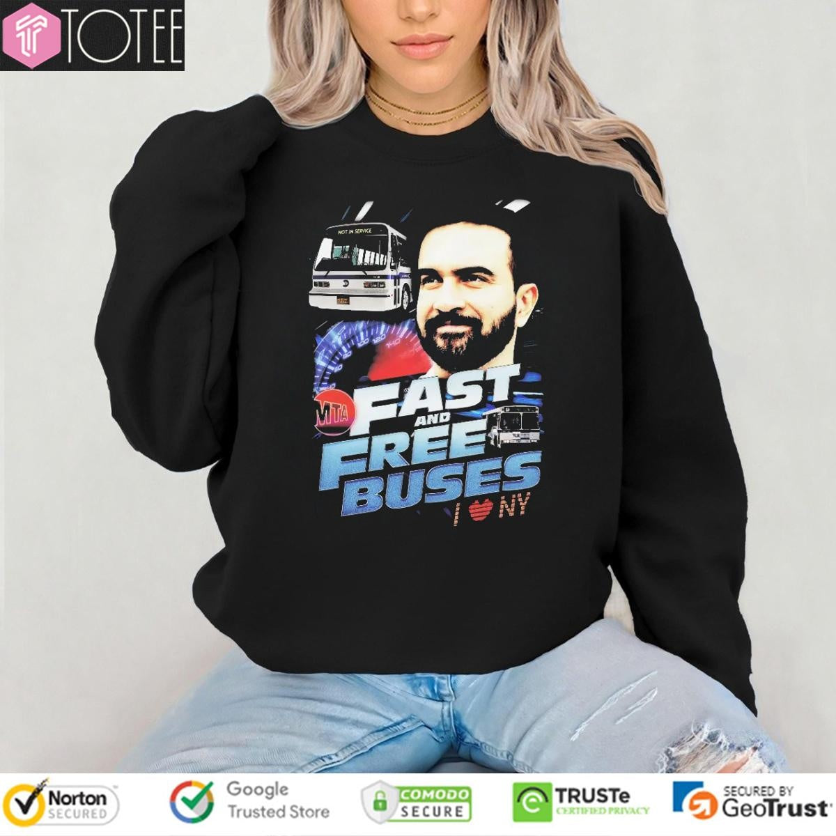 Mtabus Fast And Free Buses I Love Ny T-shirt