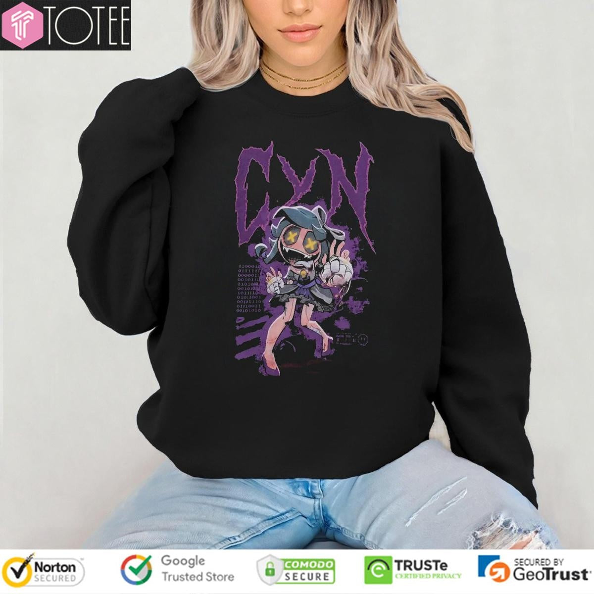 Murder Drones Cyn Pixelated Graphics T-shirt