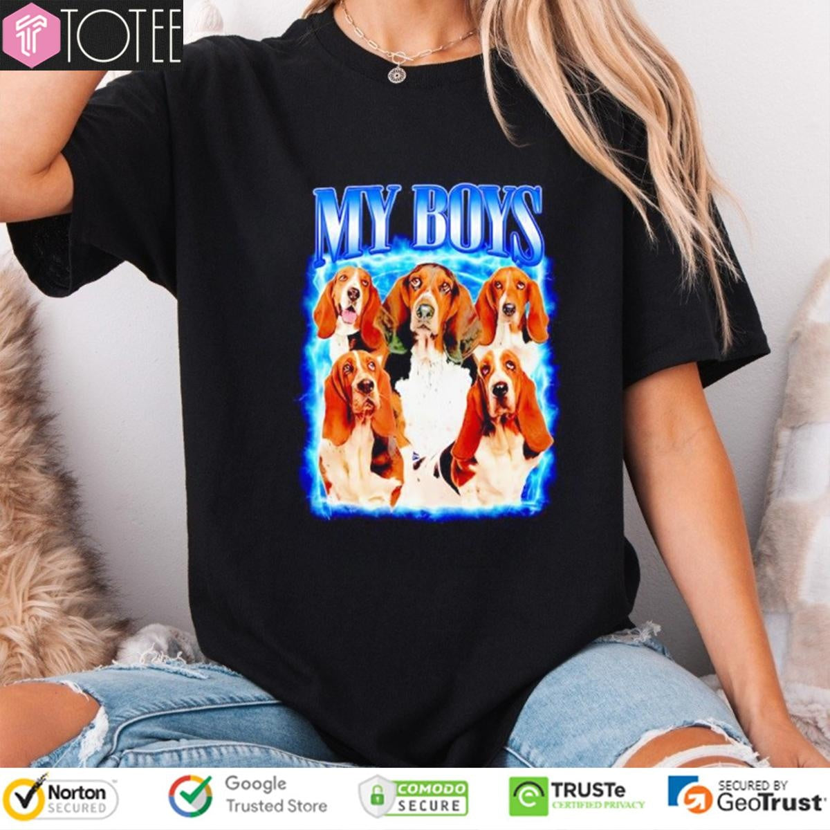 My Boys Basset Hound Dog Graphic T-shirt