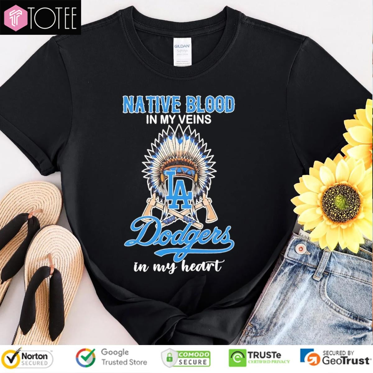 Nation Blood In My Veins In My Heart Los Angeles Dodgers Baseball T-shirt