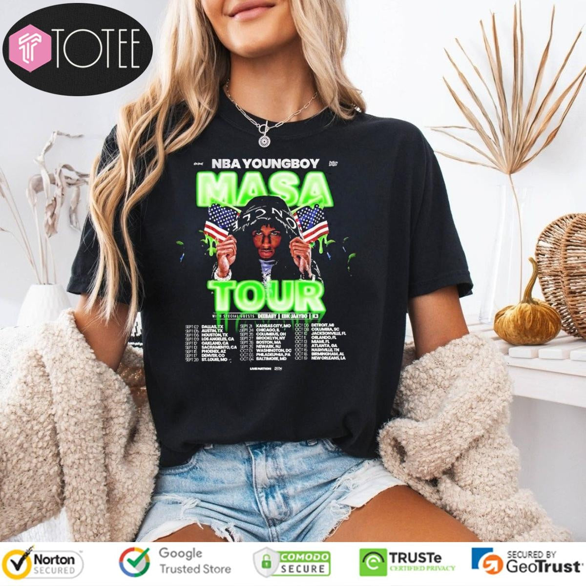Nba Youngboy Masa Tour 2025 Dates T-shirt
