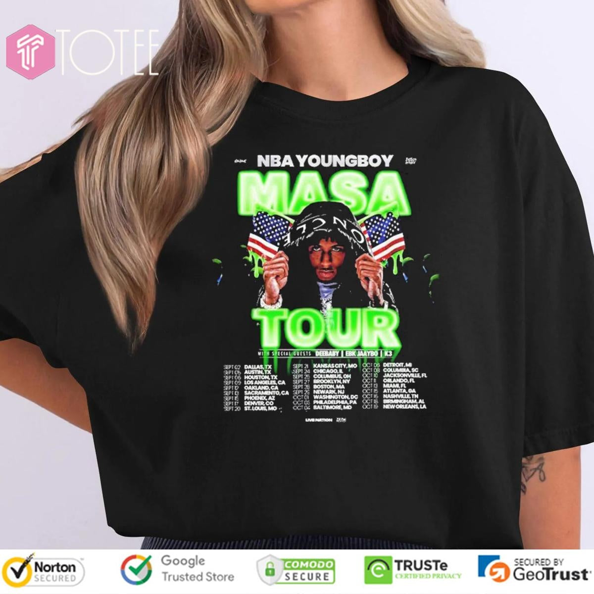 Nba Youngboy Masa Tour 2025 Dates T-shirt