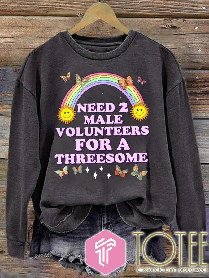 Need 2 Male Volunteers For A Threesome Butterfly Rainbow T-shirt