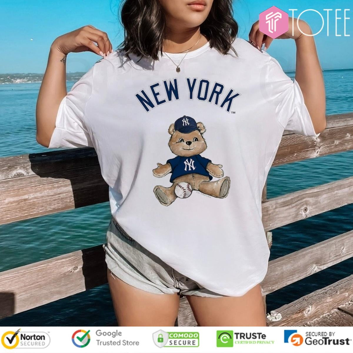 New York Yankees Baseball X Tiny Turnip Teddy Bear T-shirt