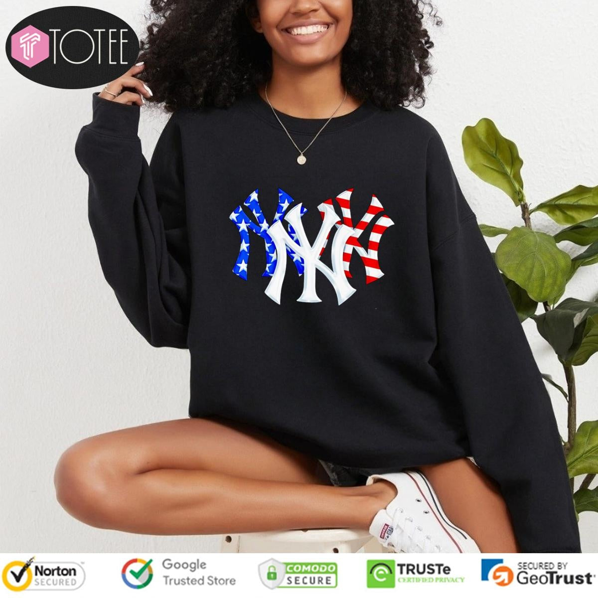 New York Yankees Red White And Blue American Flag 4Th Of July Baseball Logo sweatshirt