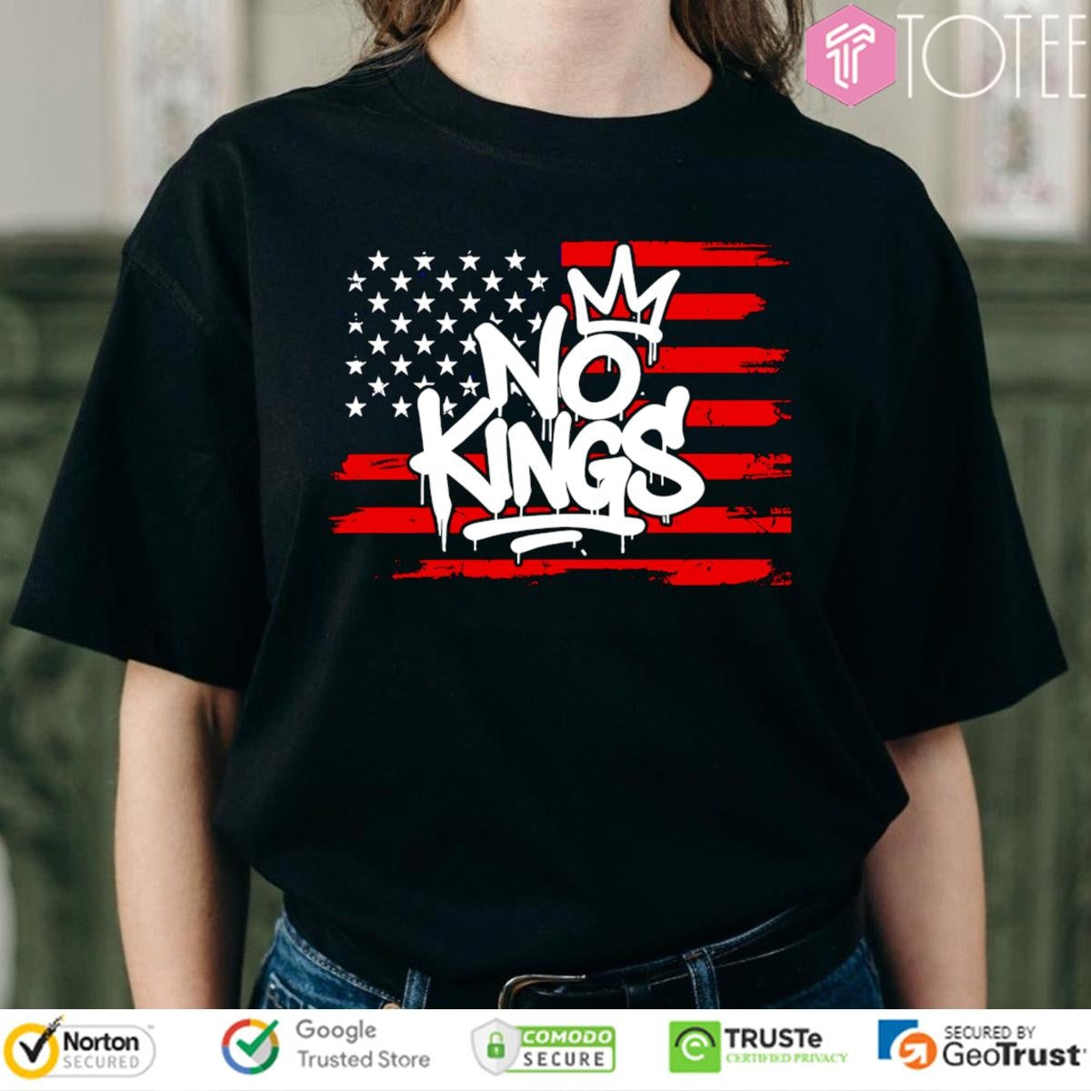 No Kings American Flag 4Th Of July T-shirt