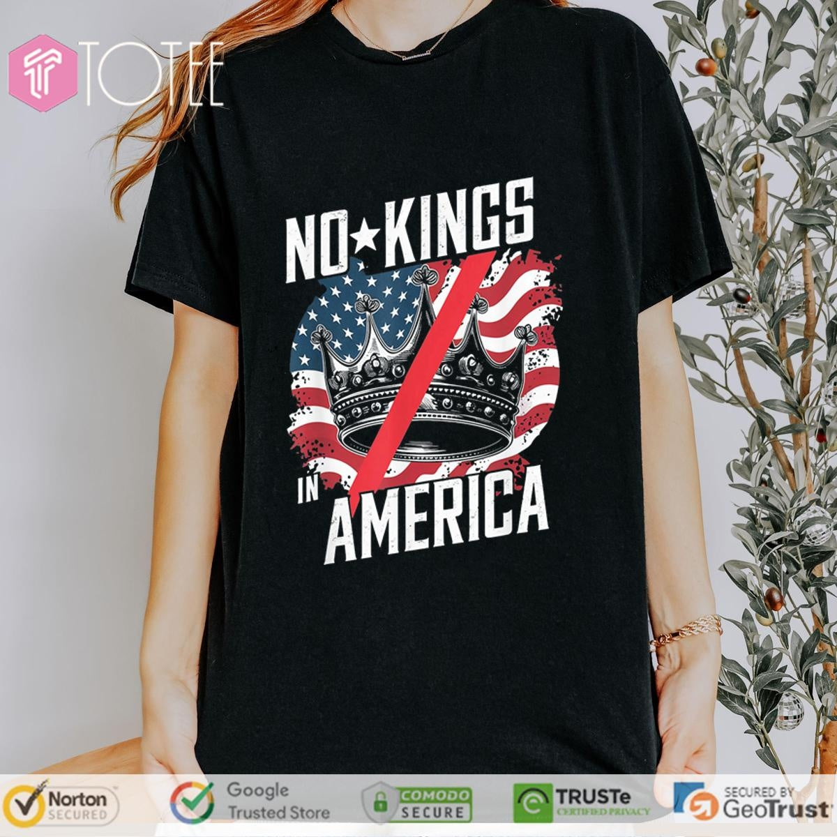 No Kings In America Protest Save Democracy Usa Flag T-shirt