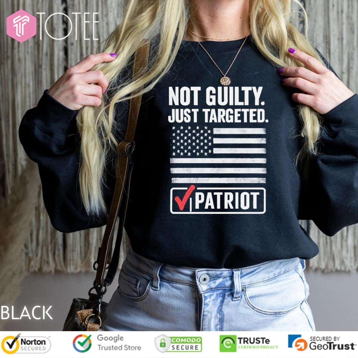 Not Guilty Just Targeted Patriot American Flag T-shirt