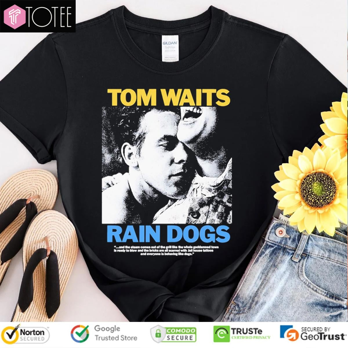 Official Tom Waits Rain Dogs Album T-shirt