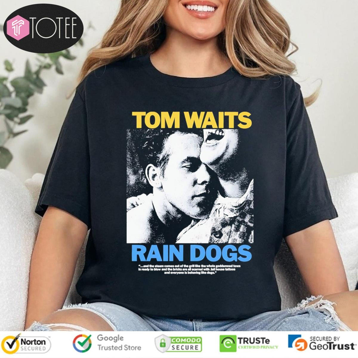 Official Tom Waits Rain Dogs Album T-shirt