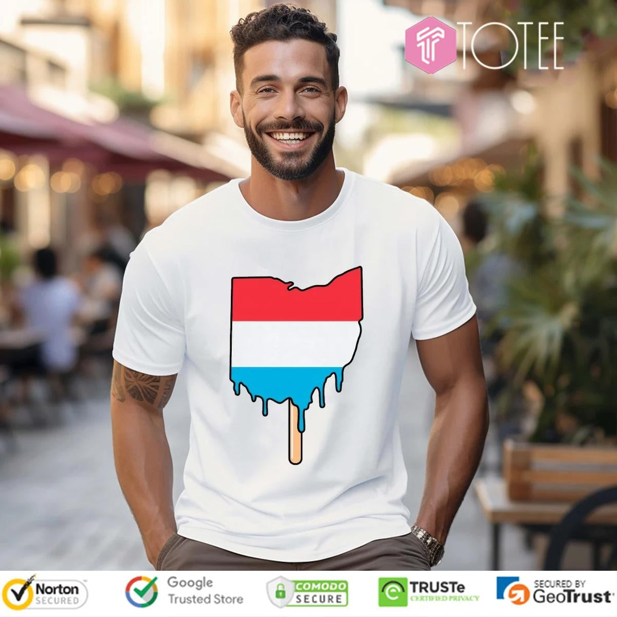 Ohio Luxembourg Flag Ice Cream T-shirt