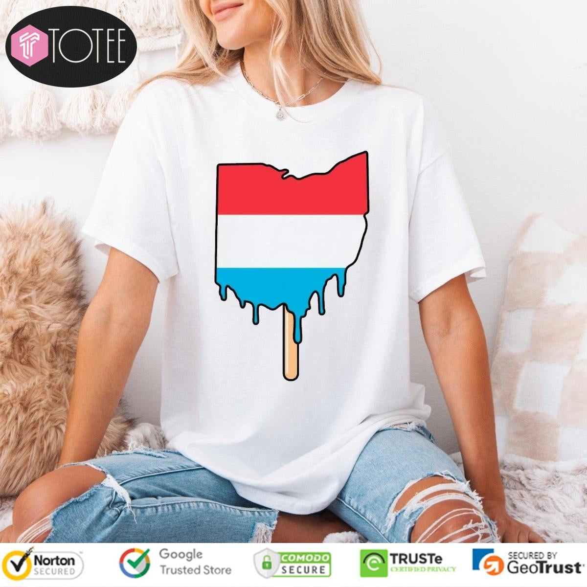 Ohio Luxembourg Flag Ice Cream T-shirt