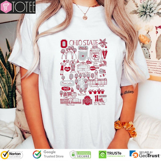 Ohio State University Buckeyes Art Illustration T-shirt