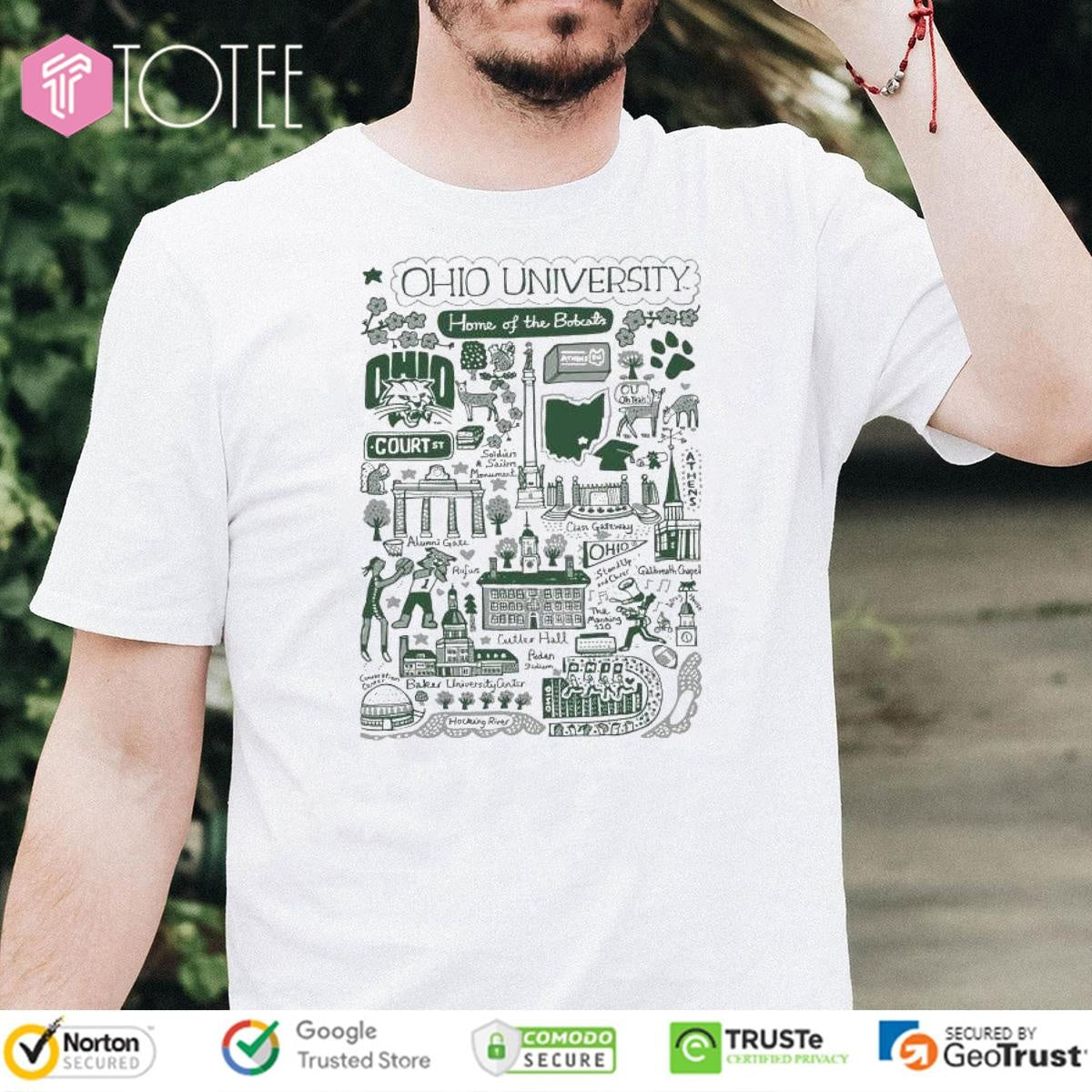 Ohio University Bobcats Art Illustration T-shirt