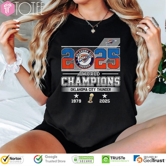 Okc Thunder Nba Basketball 2025 World Champions Logo T-shirt