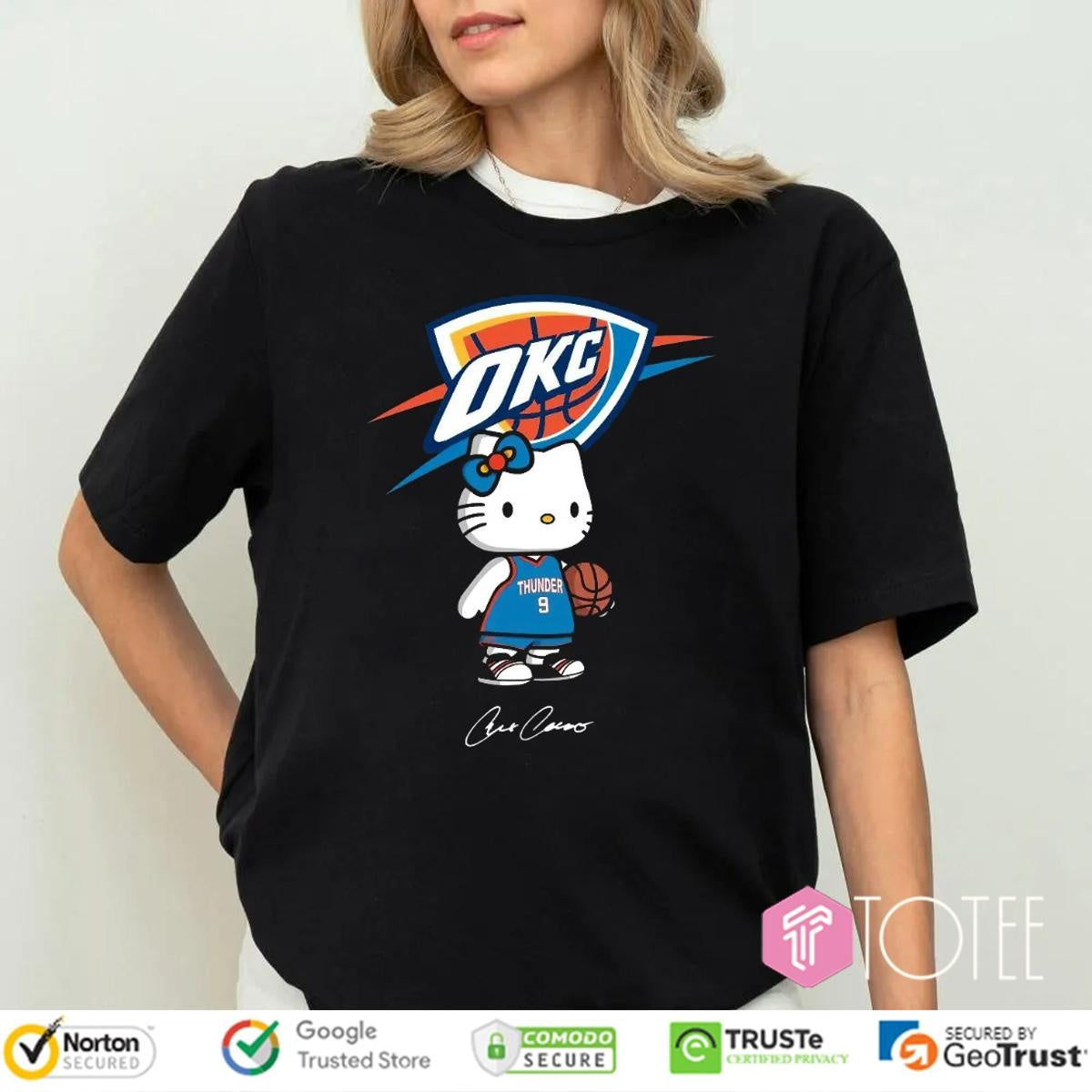 Oklahoma City Thunder Alex Caruso Hello Kitty Signature T-shirt