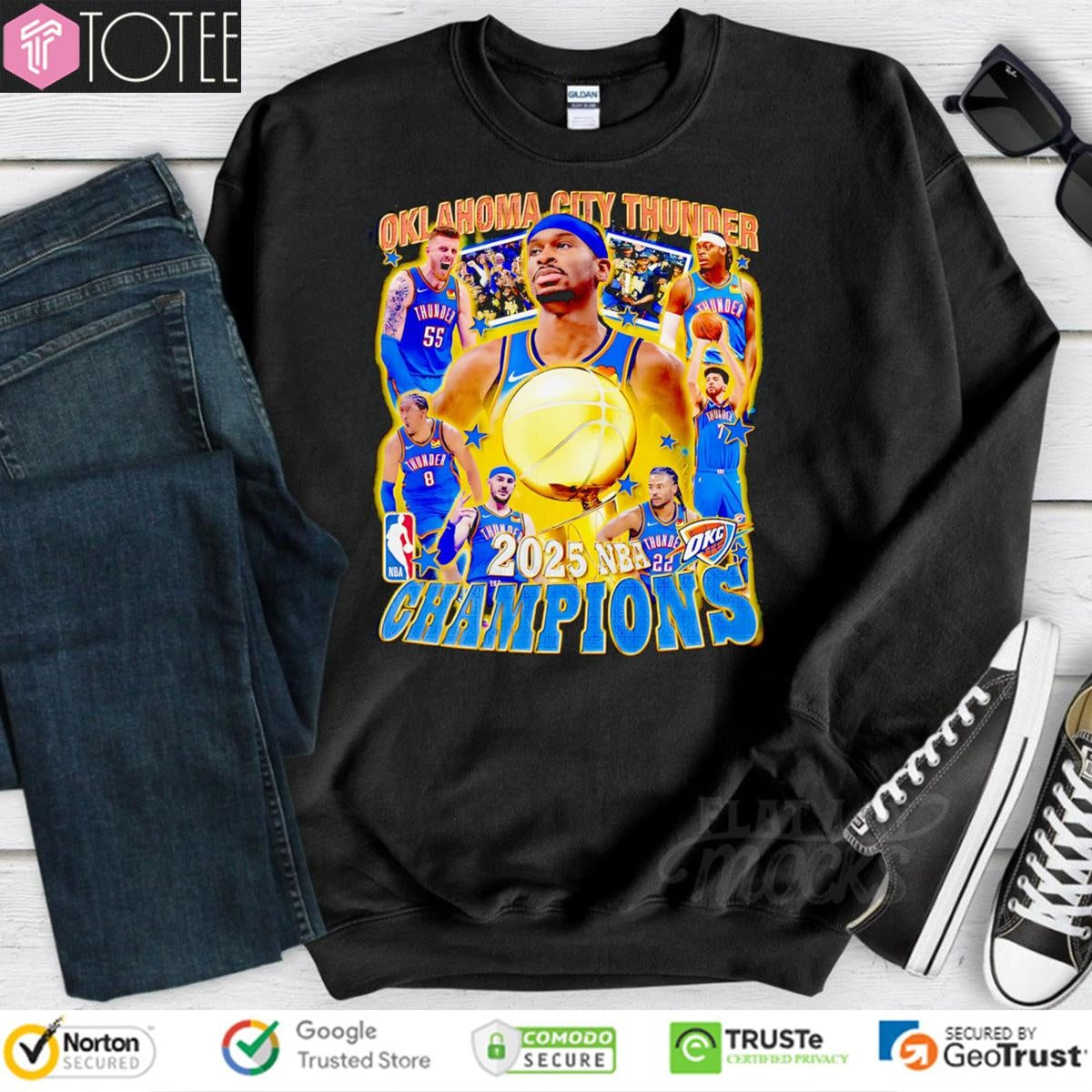 Oklahoma City Thunder Champions 2025 Nba Champions Vintage Bootleg T-shirt