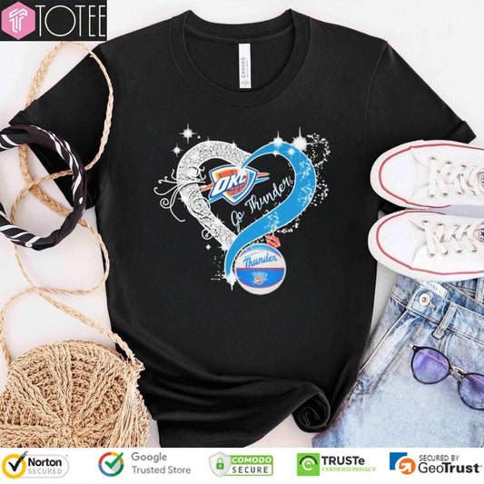 Oklahoma City Thunder Go Okc Thunder Crystal Heart T-shirt
