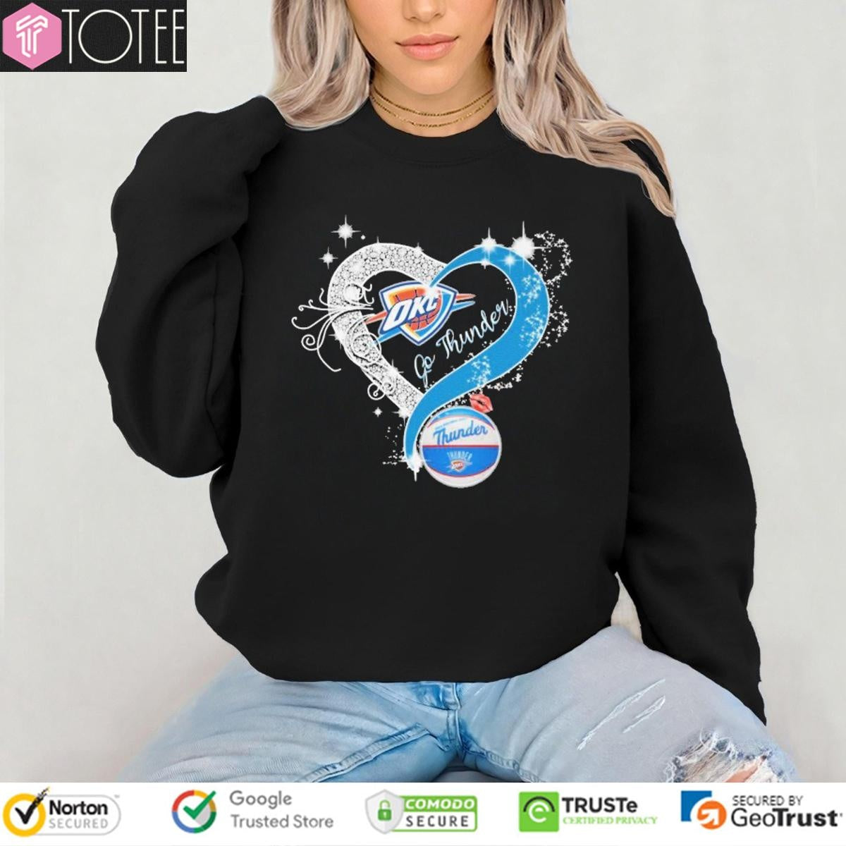 Oklahoma City Thunder Go Okc Thunder Crystal Heart T-shirt