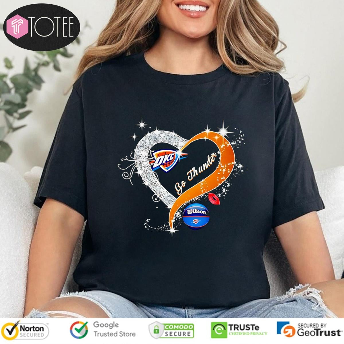 Oklahoma City Thunder Go Thunder Ball Wilson Nba T-shirt