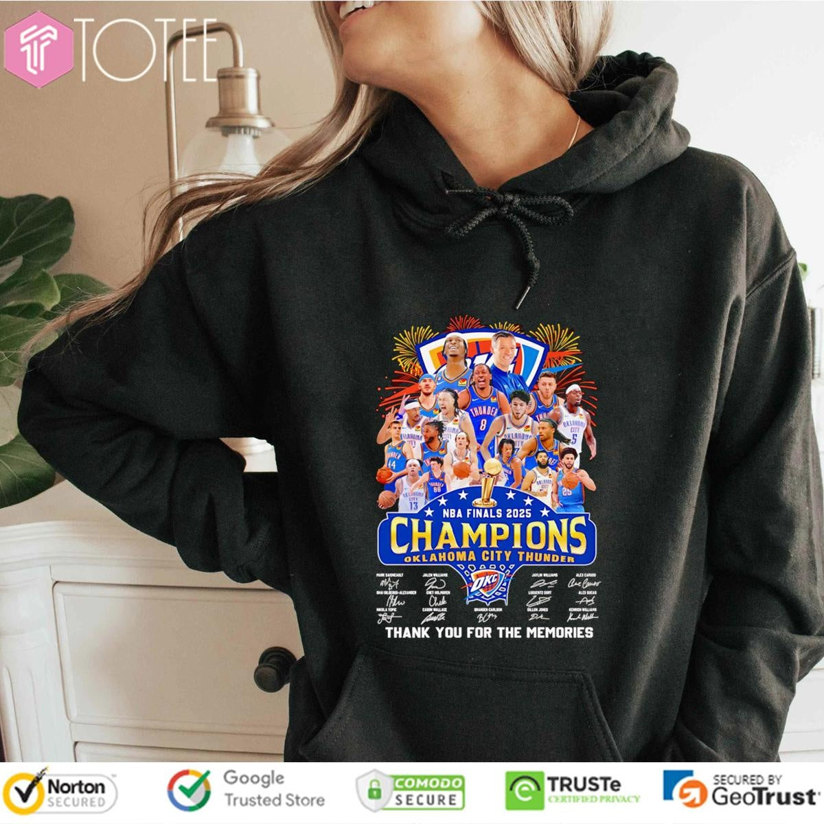 Oklahoma City Thunder Nba Finals 2025 Champions Signatures T-shirt