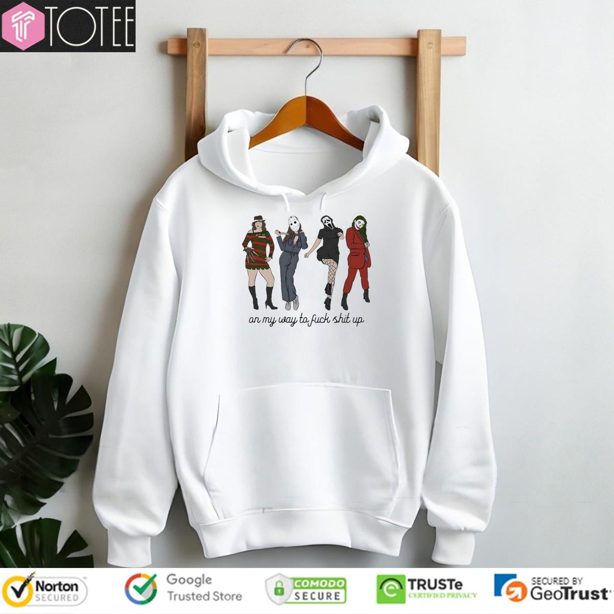 On My Way To Fuck Shit Up Lady Girls Horror Characters T-shirt