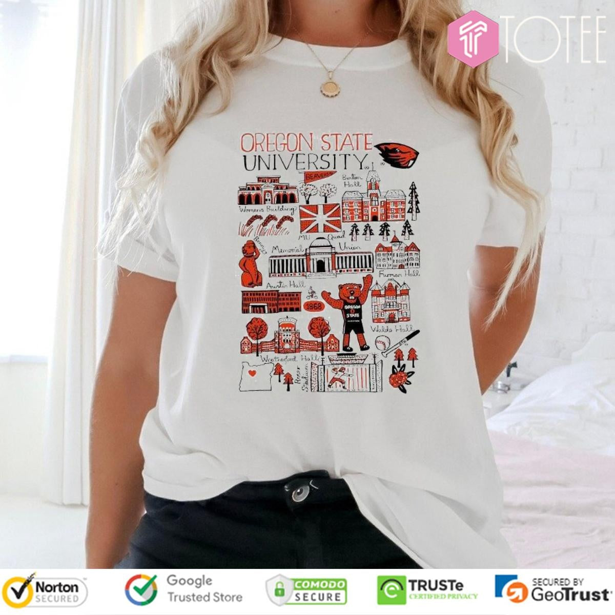 Oregon State University Beavers Art Illustration T-shirt