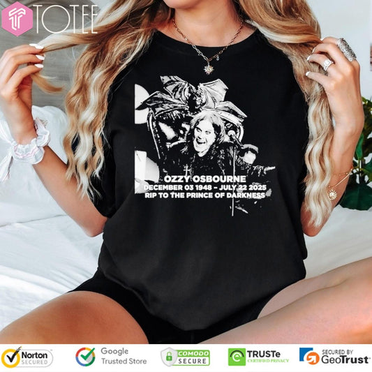 Ozzy Osbourne 1948-2025 Rip To The Prince Of Darkness T-shirt