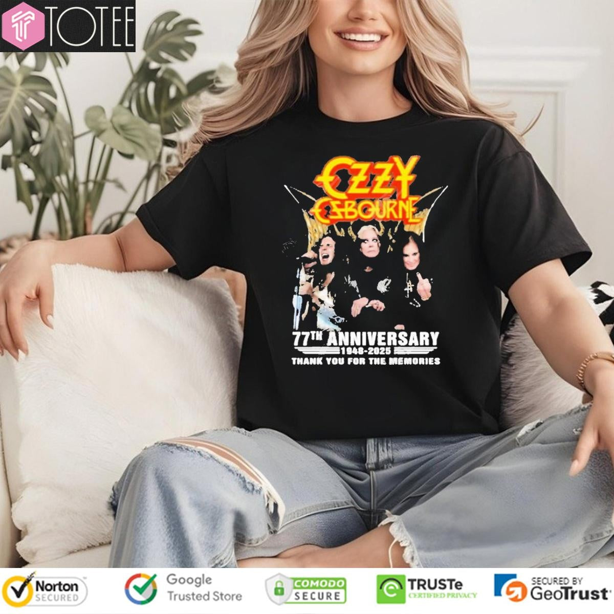 Ozzy Osbourne 77Th Anniversary 1948-2025 Thank You For The Memories T-shirt