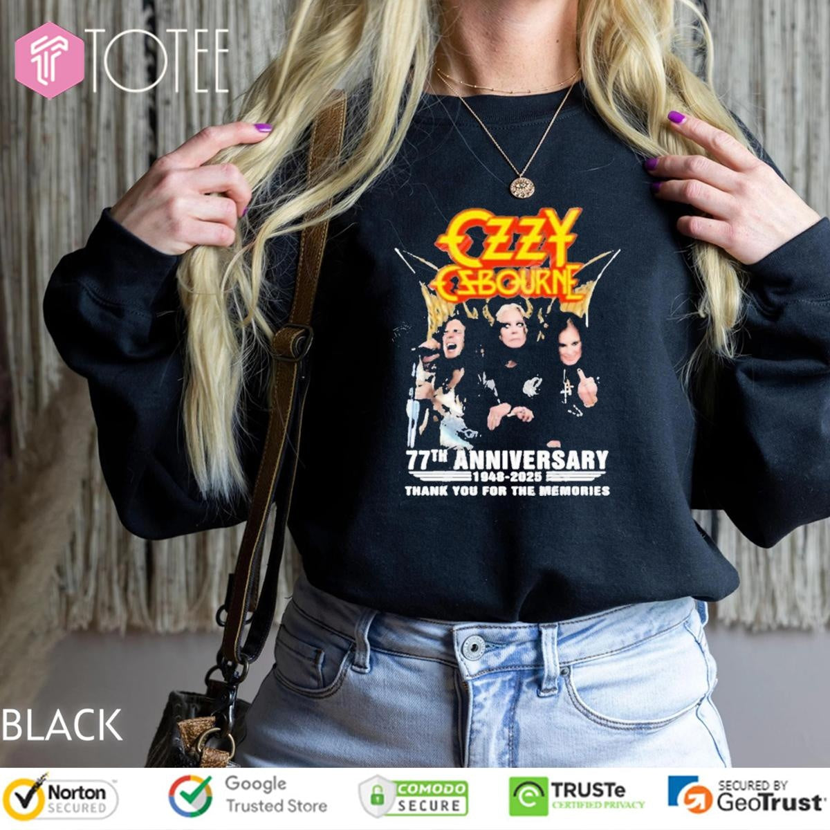 Ozzy Osbourne 77Th Anniversary 1948-2025 Thank You For The Memories T-shirt