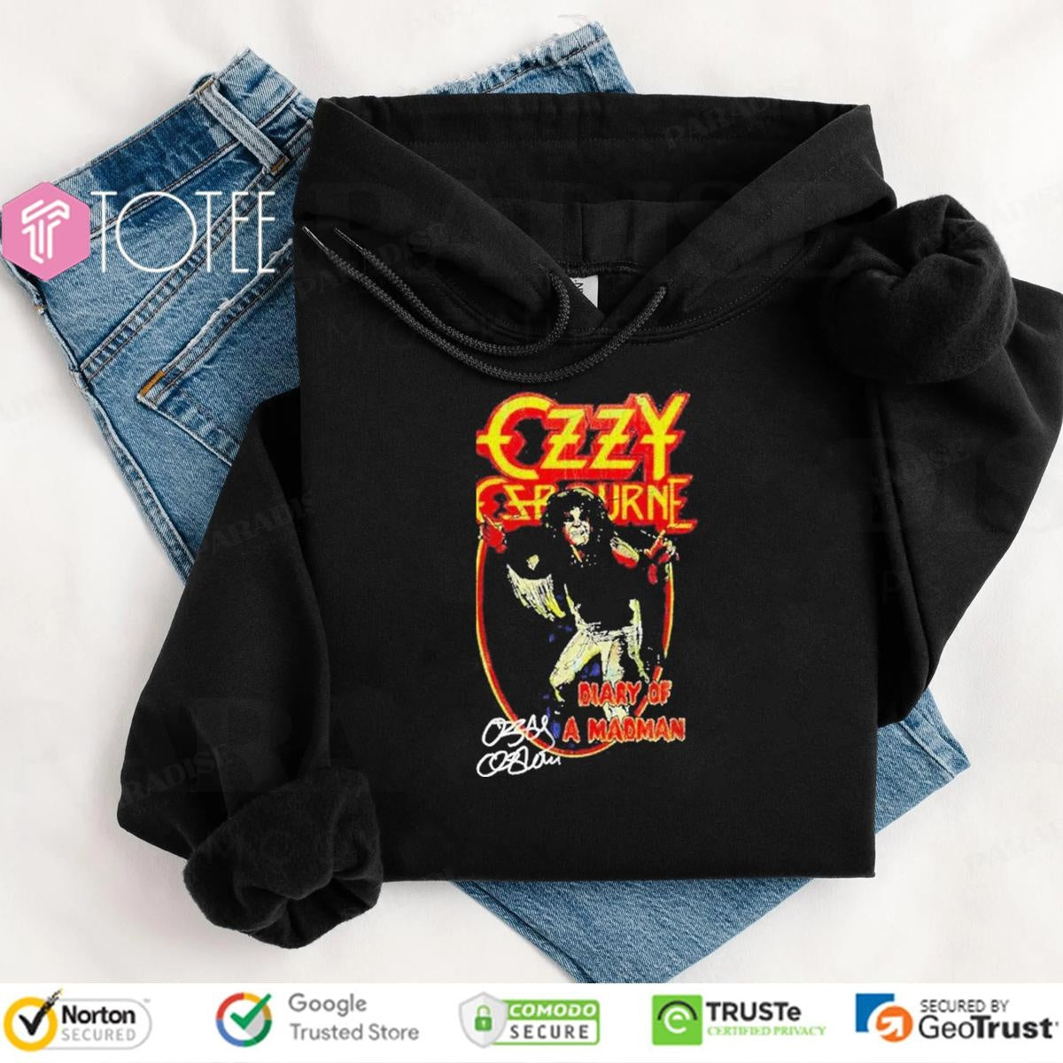 Ozzy Osbourne Diary Of A Madman Album Vintage Signature T-shirt