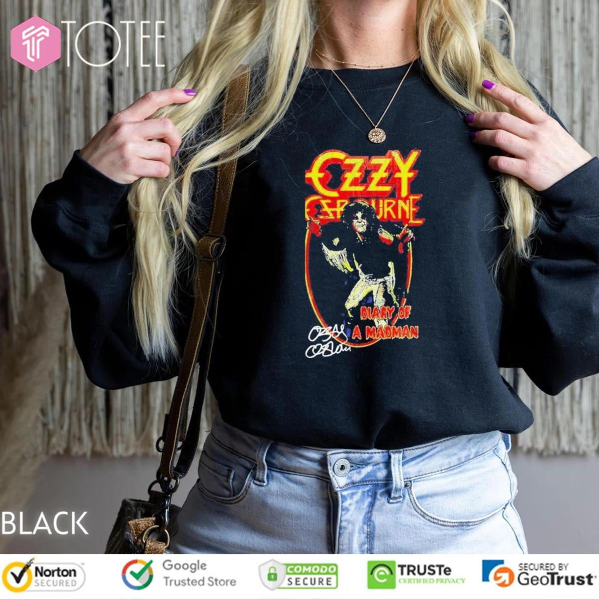 Ozzy Osbourne Diary Of A Madman Album Vintage Signature T-shirt