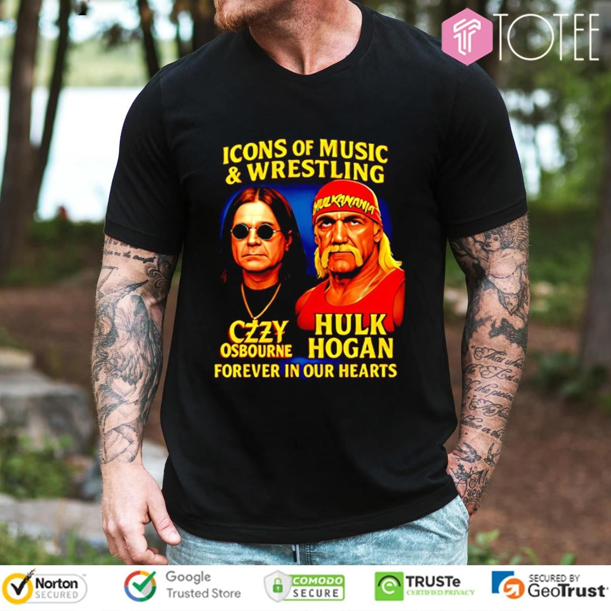 Ozzy Osbourne Icons Of Music & Wrestling Hulk Hogan Forever In Our Hearts T-shirt