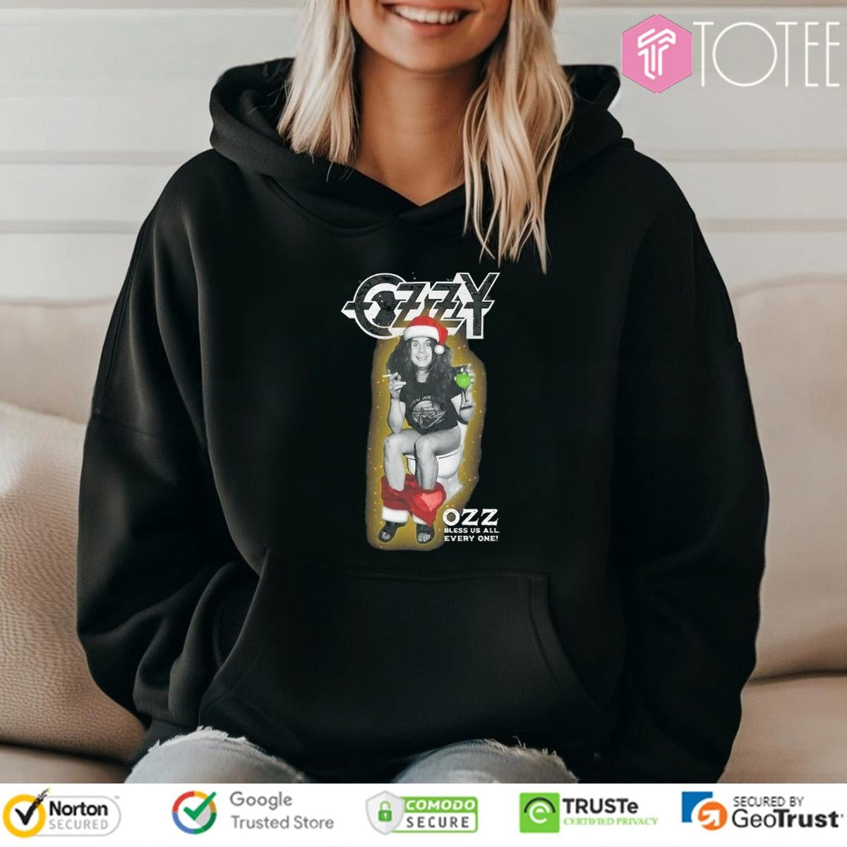 Ozzy Osbourne Santa Ozz Bless Us All Every One Christmas T-shirt