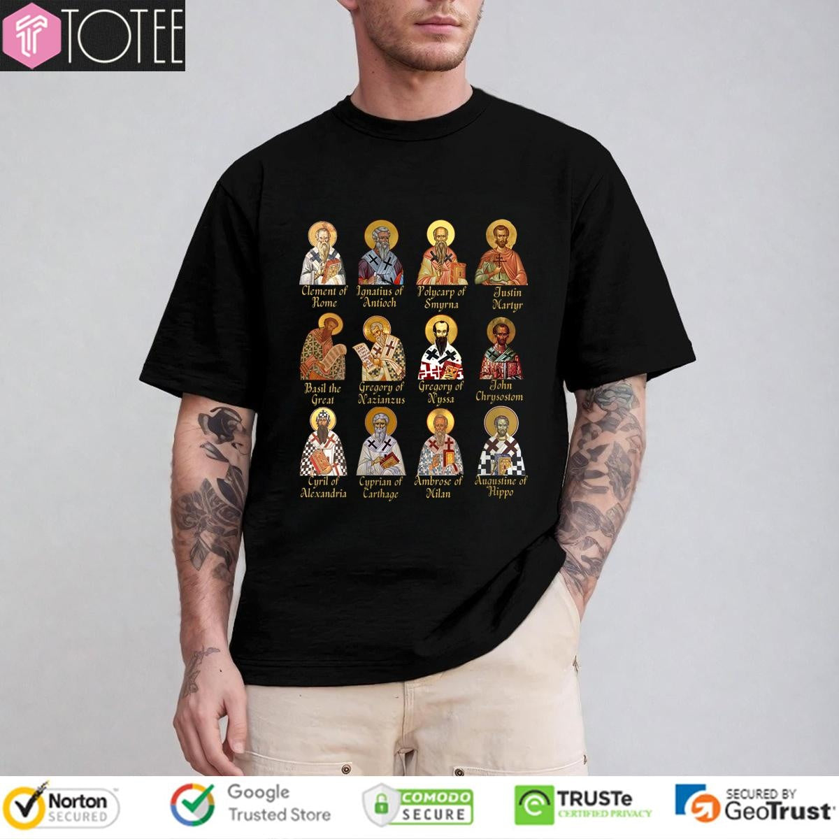 Patristic Church Fathers Augustine Ambrose Ignatius T-shirt