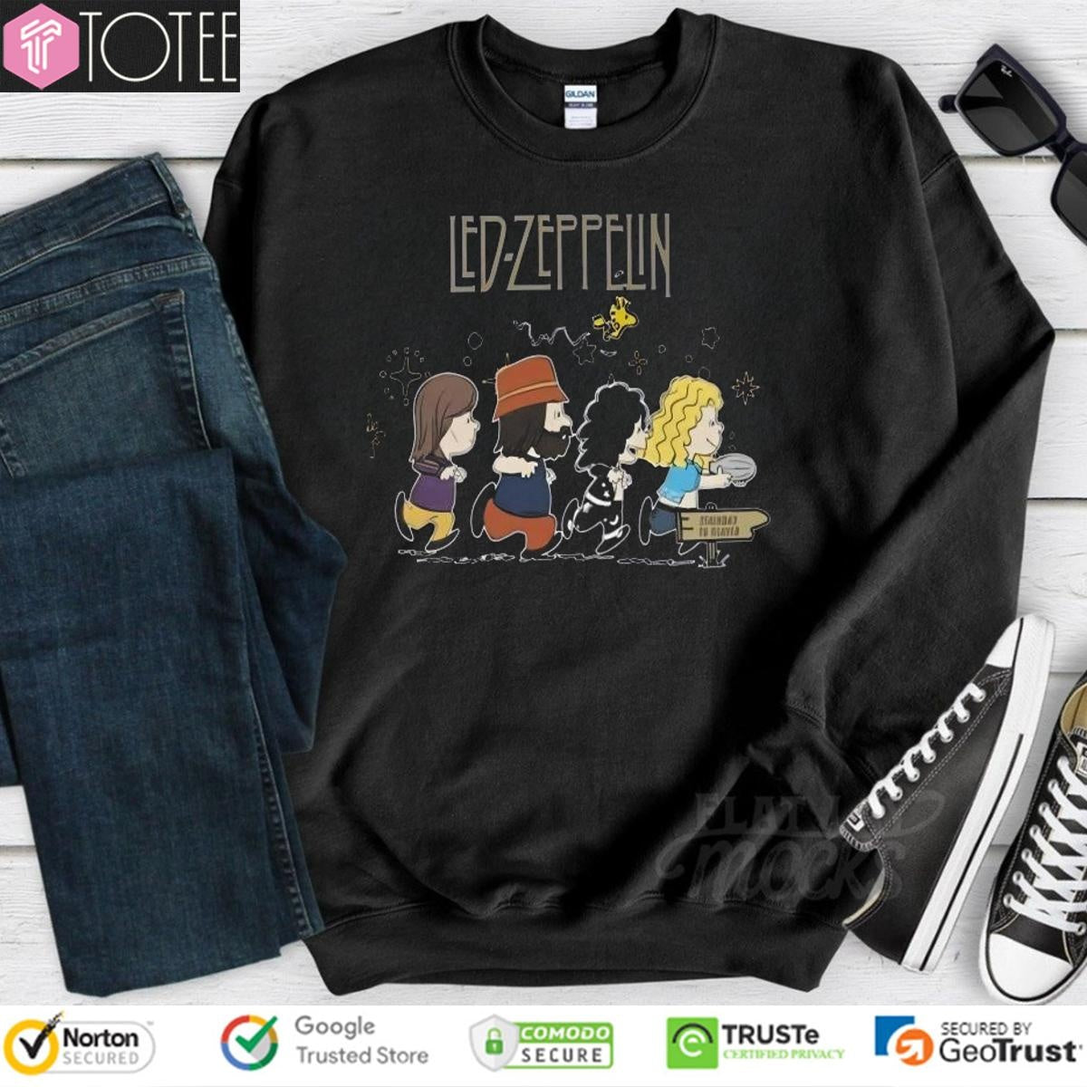 Peanuts Parody Led Zeppelin Stairway To Heaven sweatshirt