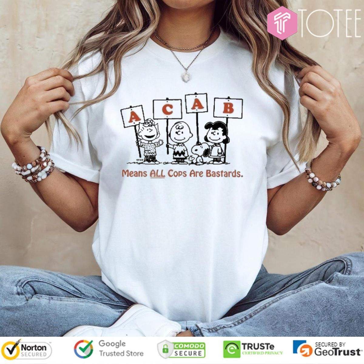 Peanuts Snoopy Acab Means All Cops Are Bastards T-shirt