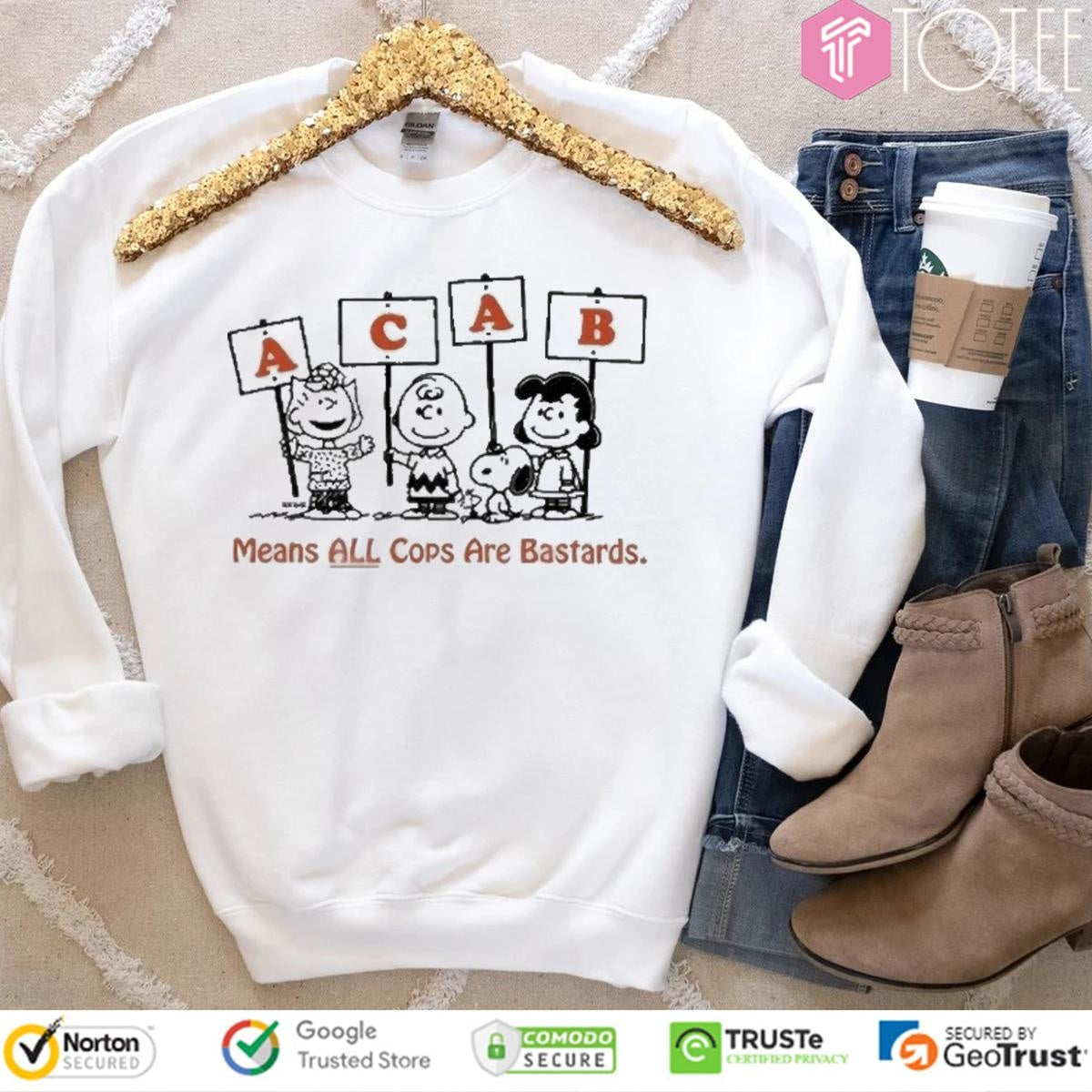 Peanuts Snoopy Acab Means All Cops Are Bastards T-shirt