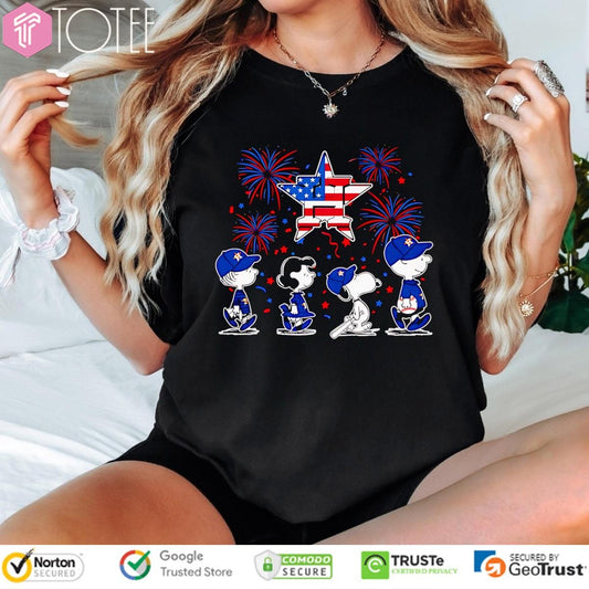 Peanuts Snoopy Houston Astros Fireworks 4Th Of July T-shirt