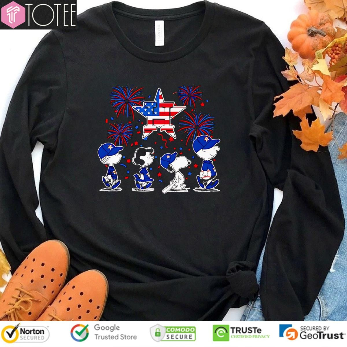Peanuts Snoopy Houston Astros Fireworks 4Th Of July T-shirt
