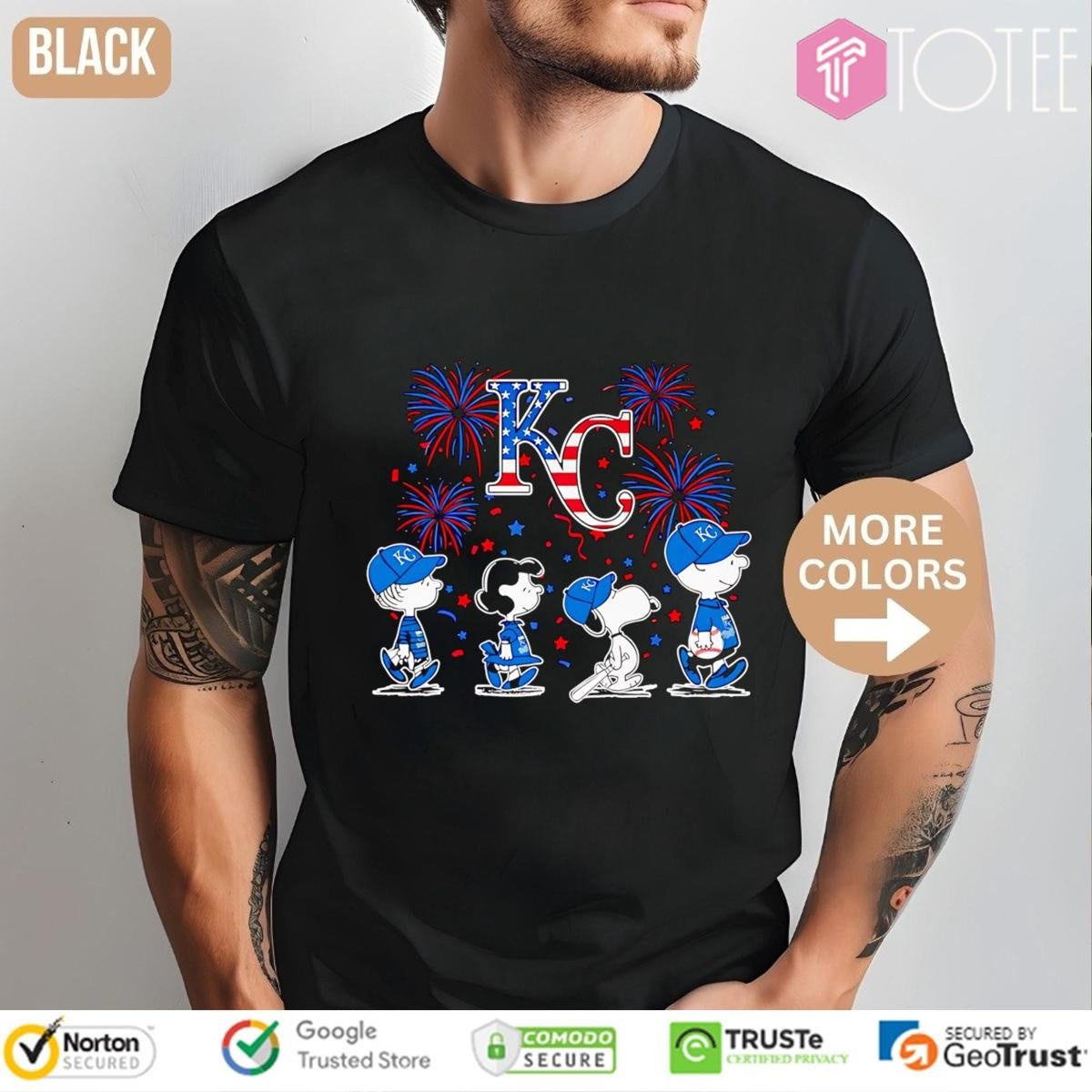 Peanuts Snoopy Kansas City Royals Fireworks 4Th Of July T-shirt