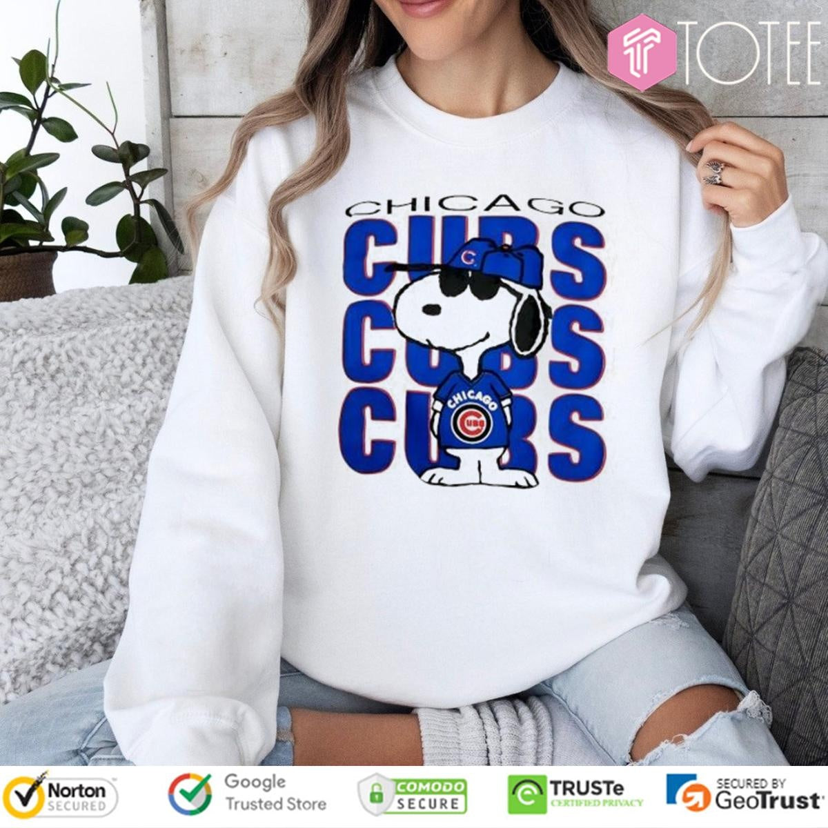 Peanuts Snoopy Repeat Chicago Cubs Baseball T-shirt