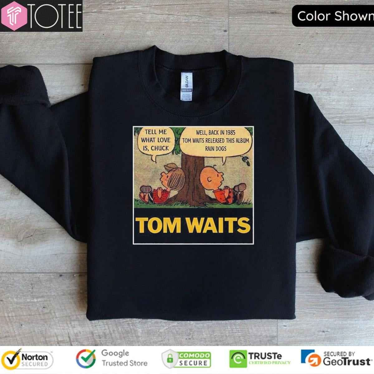 Peanuts Tom Waits Tell Me What Love Is Chuck Rain Dogs Album Shirt